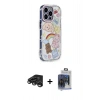 MARSİLYAN™- iPhone 15 Pro Max Kılıf Ahenk Modern Serisi - Siyah Vanessa Magic Cam + Raze Metal Kamera Lens - TMGI