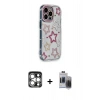 MARSİLYAN™- iPhone 15 Pro Max Kılıf Ahenk Modern Serisi - Siyah Vanessa Magic Hayalet Cam + PVD Metal Kamera Lens - GS