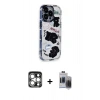 MARSİLYAN™- iPhone 15 Pro Max Kılıf Ahenk Modern Serisi - Siyah Vanessa Magic Hayalet Cam + PVD Metal Kamera Lens - GS