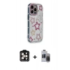 MARSİLYAN™- iPhone 15 Pro Max Kılıf Ahenk Modern Serisi - Siyah Vanessa Magic Hayalet Cam + PVD Metal Kamera Lens - TU