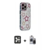 MARSİLYAN™- iPhone 15 Pro Max Kılıf Ahenk Modern Serisi - Siyah Vanessa Magic Hayalet Cam + PVD Metal Kamera Lens - GI