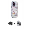 MARSİLYAN™- iPhone 15 Pro Max Kılıf Ahenk Modern Serisi - Siyah Vanessa Magic Hayalet Cam + Raze Metal Kamera Lens - TMGI