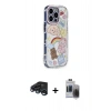 MARSİLYAN™- iPhone 15 Pro Max Kılıf Ahenk Modern Serisi - Siyah Vanessa Magic Hayalet Cam + Raze Metal Kamera Lens - LT