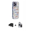 MARSİLYAN™- iPhone 15 Pro Max Kılıf Ahenk Modern Serisi - Siyah Vanessa Magic Hayalet Cam + Raze Metal Kamera Lens - TMGI