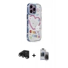 MARSİLYAN™- iPhone 15 Pro Max Kılıf Ahenk Modern Serisi - Siyah Vanessa Magic Hayalet Cam + Raze Metal Kamera Lens - SH