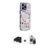 MARSİLYAN™- iPhone 15 Pro Max Kılıf Ahenk Modern Serisi - Siyah Vanessa Magic Hayalet Cam + Raze Metal Kamera Lens - LT