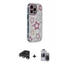 MARSİLYAN™- iPhone 15 Pro Max Kılıf Ahenk Modern Serisi - Siyah Vanessa Magic Hayalet Cam + Raze Metal Kamera Lens - GS