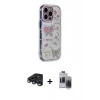 MARSİLYAN™- iPhone 15 Pro Max Kılıf Ahenk Modern Serisi - Siyah Vanessa Magic Hayalet Cam + Raze Metal Kamera Lens - LT