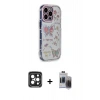 MARSİLYAN™- iPhone 15 Pro Max Kılıf Ahenk Modern Serisi - Siyah Vanessa Magic Hayalet Cam + Siyah PVD Metal Kamera Lens
