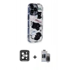 MARSİLYAN™- iPhone 15 Pro Max Kılıf Ahenk Modern Serisi - Siyah Vanessa Magic Hayalet Cam + Siyah PVD Metal Kamera Lens