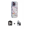 MARSİLYAN™- iPhone 15 Pro Max Kılıf Ahenk Modern Serisi - Siyah Vanessa Magic Hayalet Cam + PVD Metal Kamera Lens - TU