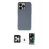 MARSİLYAN™- iPhone 15 Pro Max Kılıf Ahenk Serisi - Şeffaf 360 Full Body Arka Koruyucu + PVD Metal Kamera Lens - GI