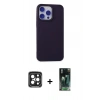 MARSİLYAN™- iPhone 15 Pro Max Kılıf Ahenk Serisi - Şeffaf 360 Full Body Arka Koruyucu + PVD Metal Kamera Lens - SH