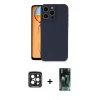 MARSİLYAN™- iPhone 15 Pro Max Kılıf Ahenk Serisi - Şeffaf 360 Full Body Arka Koruyucu + PVD Metal Kamera Lens - SH