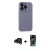 MARSİLYAN™- iPhone 15 Pro Max Kılıf Ahenk Serisi - Şeffaf 360 Full Body Arka Koruyucu + Raze Metal Kamera Lens - TMGI