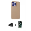 MARSİLYAN™- iPhone 15 Pro Max Kılıf Ahenk Serisi - Şeffaf 360 Full Body Arka Koruyucu + Raze Metal Kamera Lens - TMGI