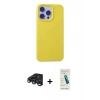 MARSİLYAN™- iPhone 15 Pro Max Kılıf Ahenk Serisi - Şeffaf Pasifik Cam Ekran Koruyucu + Raze Metal Kamera Lens - LT