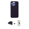 MARSİLYAN™- iPhone 15 Pro Max Kılıf Ahenk Serisi - Şeffaf Pasifik Cam Ekran Koruyucu + Raze Metal Kamera Lens - LT