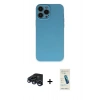 MARSİLYAN™- iPhone 15 Pro Max Kılıf Ahenk Serisi - Şeffaf Pasifik Cam Ekran Koruyucu + Raze Metal Kamera Lens - LT