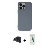 MARSİLYAN™- iPhone 15 Pro Max Kılıf Ahenk Serisi - Şeffaf Pasifik Cam Ekran Koruyucu + Raze Metal Kamera Lens - LT