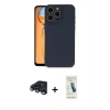 MARSİLYAN™- iPhone 15 Pro Max Kılıf Ahenk Serisi - Şeffaf Pasifik Cam Ekran Koruyucu + Raze Metal Kamera Lens - LT