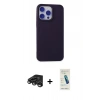 MARSİLYAN™- iPhone 15 Pro Max Kılıf Ahenk Serisi - Şeffaf Pasifik Cam Ekran Koruyucu + Raze Metal Kamera Lens - TMGI