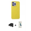 MARSİLYAN™- iPhone 15 Pro Max Kılıf Ahenk Serisi - Şeffaf Pasifik Cam Ekran Koruyucu + Raze Metal Kamera Lens - TMGI