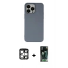 MARSİLYAN™- iPhone 15 Pro Max Kılıf Ahenk Serisi - Siyah 360 Mat Full Body Arka Koruyucu + PVD Metal Kamera Lens - GS