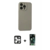 MARSİLYAN™- iPhone 15 Pro Max Kılıf Ahenk Serisi - Siyah 360 Mat Full Body Arka Koruyucu + PVD Metal Kamera Lens - GS