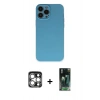 MARSİLYAN™- iPhone 15 Pro Max Kılıf Ahenk Serisi - Siyah 360 Mat Full Body Arka Koruyucu + PVD Metal Kamera Lens - GS