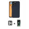MARSİLYAN™- iPhone 15 Pro Max Kılıf Ahenk Serisi - Siyah 360 Mat Full Body Arka Koruyucu + PVD Metal Kamera Lens - GS