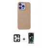 MARSİLYAN™- iPhone 15 Pro Max Kılıf Ahenk Serisi - Siyah 360 Mat Full Body Arka Koruyucu + PVD Metal Kamera Lens - GS