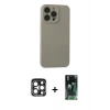 MARSİLYAN™- iPhone 15 Pro Max Kılıf Ahenk Serisi - Siyah 360 Mat Full Body Arka Koruyucu + PVD Metal Kamera Lens - LT
