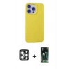 MARSİLYAN™- iPhone 15 Pro Max Kılıf Ahenk Serisi - Siyah 360 Mat Full Body Arka Koruyucu + PVD Metal Kamera Lens - LT
