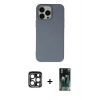 MARSİLYAN™- iPhone 15 Pro Max Kılıf Ahenk Serisi - Siyah 360 Mat Full Body Arka Koruyucu + PVD Metal Kamera Lens - LT