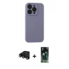 MARSİLYAN™- iPhone 15 Pro Max Kılıf Ahenk Serisi - Siyah 360 Mat Full Body Arka Koruyucu + Raze Metal Kamera Lens - SH