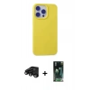 MARSİLYAN™- iPhone 15 Pro Max Kılıf Ahenk Serisi - Siyah 360 Mat Full Body Arka Koruyucu + Raze Metal Kamera Lens - SH