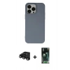MARSİLYAN™- iPhone 15 Pro Max Kılıf Ahenk Serisi - Siyah 360 Mat Full Body Arka Koruyucu + Raze Metal Kamera Lens - SH