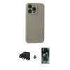 MARSİLYAN™- iPhone 15 Pro Max Kılıf Ahenk Serisi - Siyah 360 Mat Full Body Arka Koruyucu + Raze Metal Kamera Lens - SH