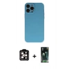 MARSİLYAN™- iPhone 15 Pro Max Kılıf Ahenk Serisi - Siyah 360 Mat Full Body Arka Koruyucu + Turuncu PVD Metal Kamera Lens