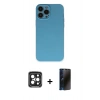 MARSİLYAN™- iPhone 15 Pro Max Kılıf Ahenk Serisi - Siyah 3D Antistatik Hayalet Cam Ekran Koruyucu + PVD Metal Kamera Lens - SH