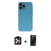 MARSİLYAN™- iPhone 15 Pro Max Kılıf Ahenk Serisi - Siyah 3D Antistatik Hayalet Cam Ekran Koruyucu + PVD Metal Kamera Lens - TU
