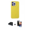 MARSİLYAN™- iPhone 15 Pro Max Kılıf Ahenk Serisi - Siyah 3D Antistatik Mat Seramik Nano Ekran Koruyucu + Lacivert Raze Metal Kamera Lens