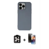 MARSİLYAN™- iPhone 15 Pro Max Kılıf Ahenk Serisi - Siyah 3D Antistatik Mat Seramik Nano Ekran Koruyucu + PVD Metal Kamera Lens - TU
