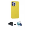 MARSİLYAN™- iPhone 15 Pro Max Kılıf Ahenk Serisi - Siyah 3D Antistatik Seramik Nano Ekran Koruyucu + Raze Metal Kamera Lens - LT