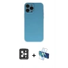 MARSİLYAN™- iPhone 15 Pro Max Kılıf Ahenk Serisi - Siyah 3D Antistatik Seramik Nano Ekran Koruyucu + Siyah PVD Metal Kamera Lens