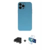 MARSİLYAN™- iPhone 15 Pro Max Kılıf Ahenk Serisi - Siyah 3D Antistatik Seramik Nano Ekran Koruyucu + Raze Metal Kamera Lens - TMGI