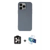 MARSİLYAN™- iPhone 15 Pro Max Kılıf Ahenk Serisi - Siyah 3D Antistatik Seramik Nano Ekran Koruyucu + PVD Metal Kamera Lens - TU