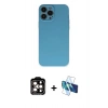 MARSİLYAN™- iPhone 15 Pro Max Kılıf Ahenk Serisi - Siyah 3D Antistatik Seramik Nano Ekran Koruyucu + PVD Metal Kamera Lens - TU
