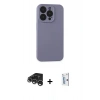 MARSİLYAN™- iPhone 15 Pro Max Kılıf Ahenk Serisi - Siyah Bilvis 0.18mm Plus Cam Ekran Koruyucu + Raze Metal Kamera Lens - GS